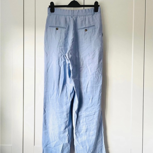 Zara Baby Blue Wide Leg Smart Trousers Size M - Picture 2 of 9